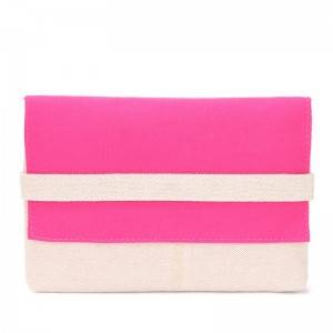 Commercio all'ingrosso trucco sacchetto di tela Flap Stripe Cosmetic Bag per la fabbrica rossetto OEM