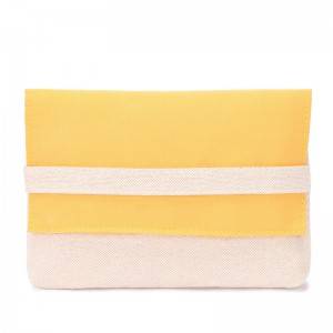Wholesale Canvas Flap Stripe Cosmetic Bag Makeup Pouch for lipstick  OEM factory