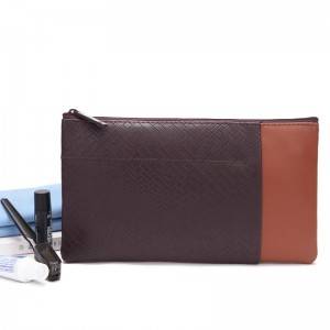Teste padrão tecido Pu Leather Bag Muti-funcional Make Up Bag Cor Personalizada
