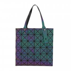 Geometric Luminous Women Handbags Holographic Reflective cosmetic Bags