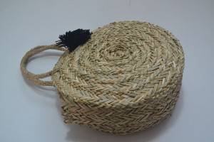 hand made round shoulder sea grass handbag summer beach bag