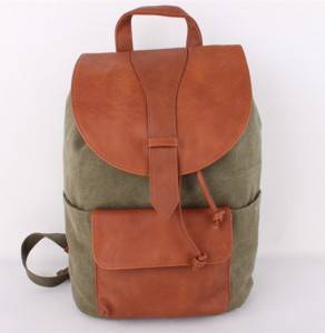 Wholesale top quality Canvas school bags trendy backpack outdoor adventure laptop backpack leather backpacks