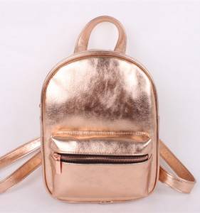 Metallic Rose Gold PU Shiny Mini women Backpack custom color or design