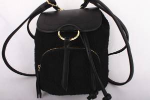 Autumn winter fashion custom schoolbag women backpack lady berber fleece backpack