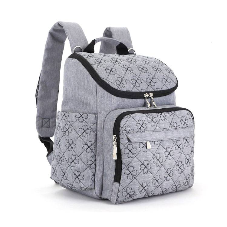 ກະເທີຍອອກແບບການເດີນທາງທັນສະໄຫມແລະຈັດ Diaper Bag Backpack ກັບ Stroller ເດັກນ້ອຍສາຍ 12 Pockets
