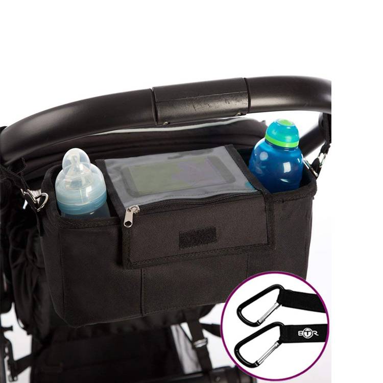 Popular outdoor waterproof double baby stroller organizer bag for mummy diaper bag