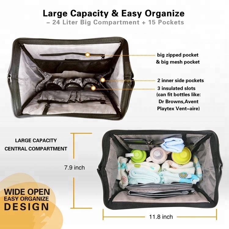 Polyester Fiber Diaper Bag Multi-functional Nappy Bags Waterproof Travel diaper bag backpack for Baby Care Large