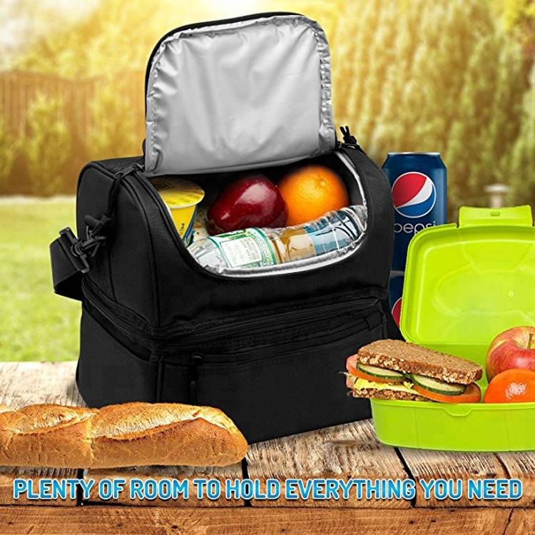 Eco-friendly 2 Layer portable matibay collapsible lunch bag mas malamig-lamig