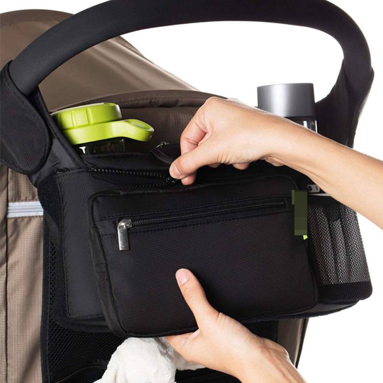 Hot selling durable outdoor travel hanging diaper organizer baby with cup holder