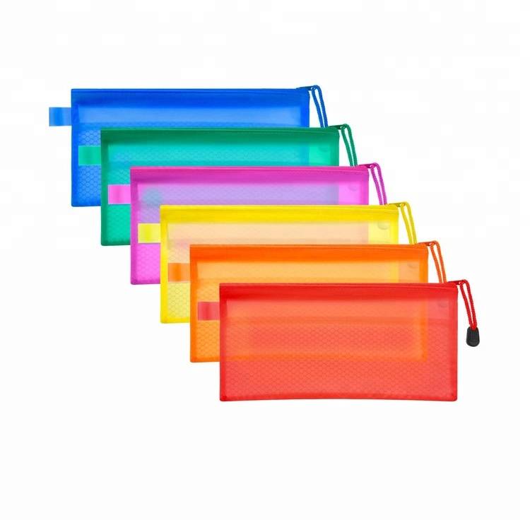 resistent al nou disseny multicolor llapis lona impermeable bossa de cremallera amb la bossa de papereria