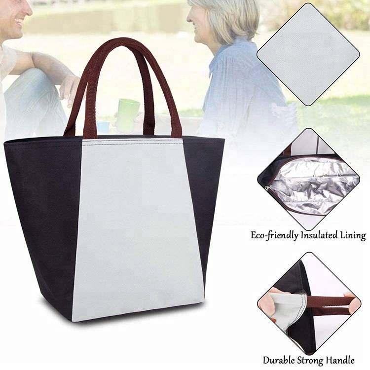 Big capacitydouble decker  thermos insulated lunch tote bag foe women men