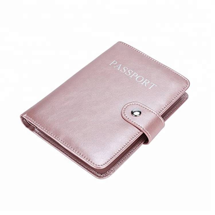 China supplier women pink custom passport cover with leather holder