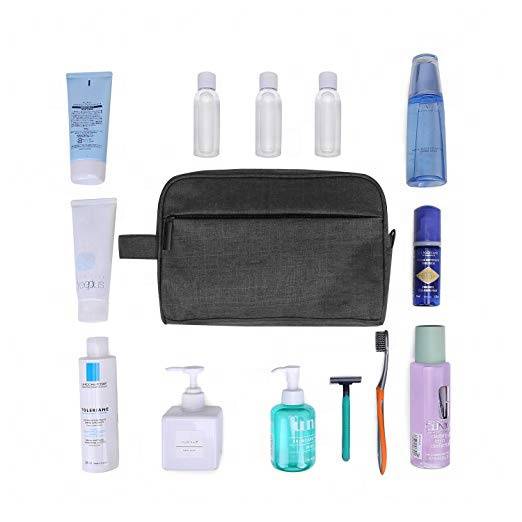 Free sample Travel Bathroom Bag Shaving Shower Cosmetic Organizer Black Toiletry Kit Unisex Toiletry Bag