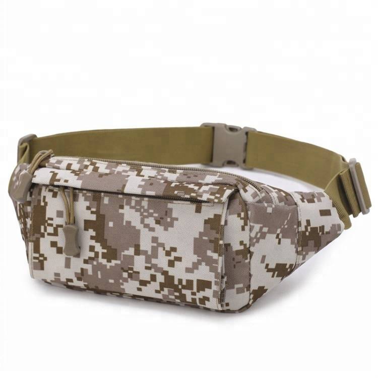 Custom Adjustablec Small Running Waist Bag Travel Mountaineering Camouflage Waterproof  Fanny Pack