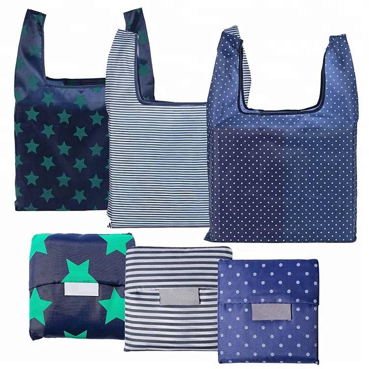 Lightweight Eco-friendly Washable Durable Grocery Tote Bag Reusable RPET Foldable Shopping Bag