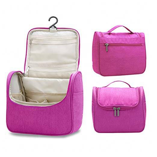 Wholesale Portable Pink Cosmetic Handbag Hotel Bathroom Hanging Travel Toiletry Bag Travel Case