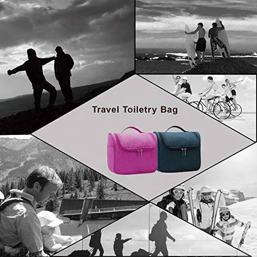Wholesale Portable Pink Cosmetic Handbag Hotel Bathroom Hanging Travel Toiletry Bag Travel Case