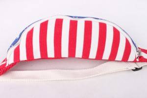 USA flag printed running waist bag canvas fanny pack wholesale