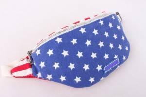 USA flag printed running waist bag canvas fanny pack wholesale