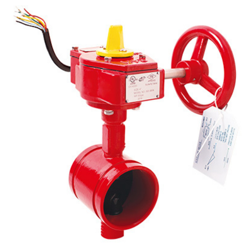 300PSI Grooved Butterfly Valve with Signal Gearbox Tamper Switch