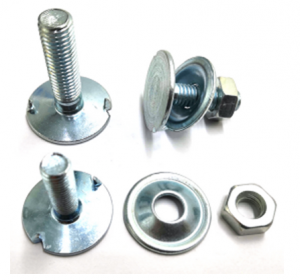 Elevator bolt with hex nuts and specail washers