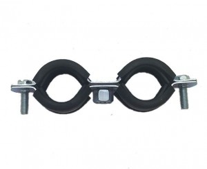 Twin Pipe Clamp With Rubber