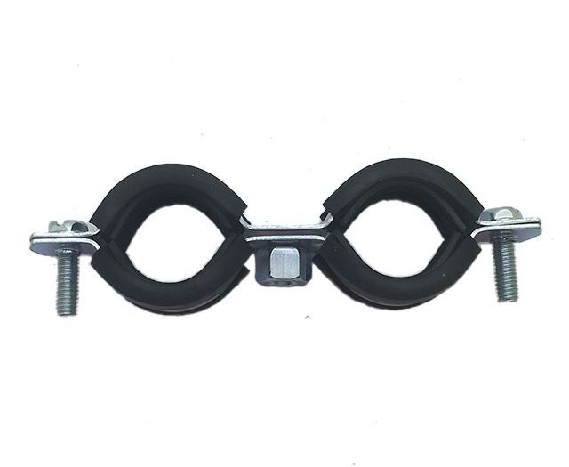 Twin Pipe Clamp With Rubber