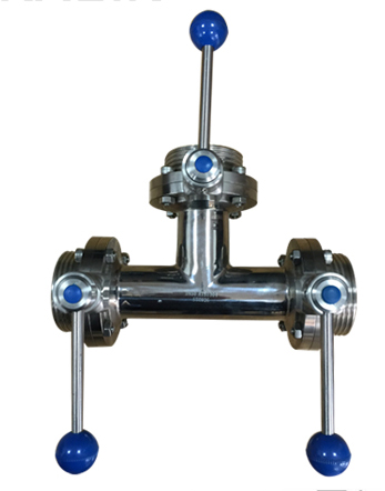 Tee Butterfly valve with three handle