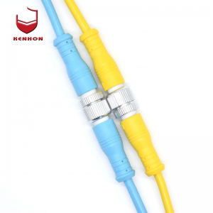 m12 m15 high quality 2 pin 3pin 4pin 5pin street light waterproof duty wires 9pin round connector