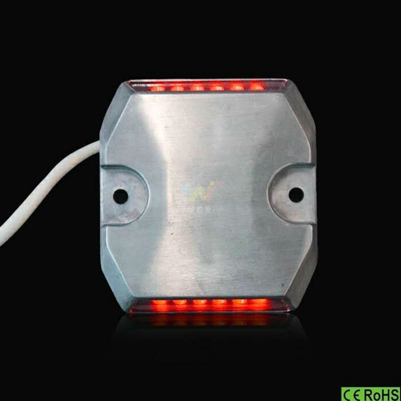 Traffic road safety IP68 red LED light wired road stud