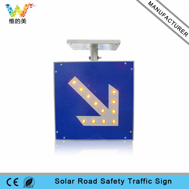 High way road safety aluminum solar traffic sign