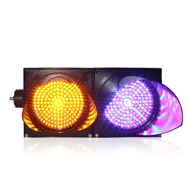 Customized 8 inch yellow purple LED full ball signal traffic light industrial park traffic signal light in Indonesia