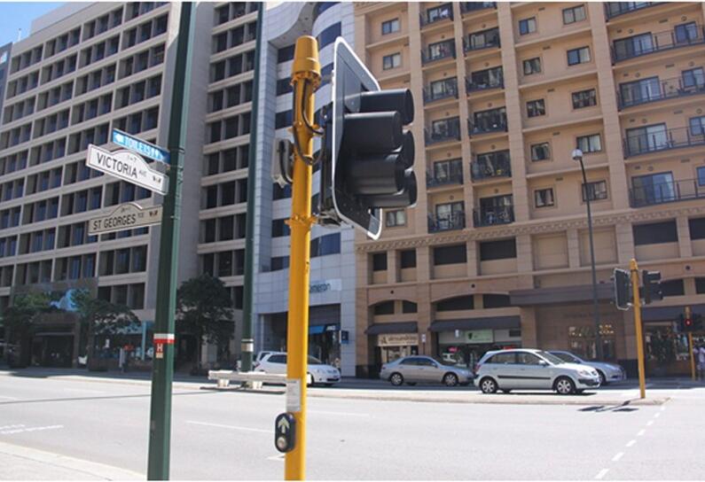blind clock integrated pedestrian crossing button