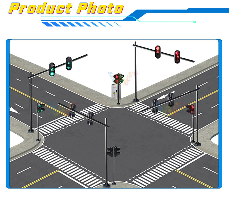 One intersection DC 12v solar traffic light