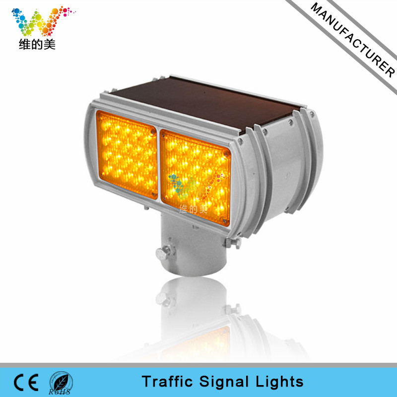 New design integrated yellow LED flashing light solar warning signal light