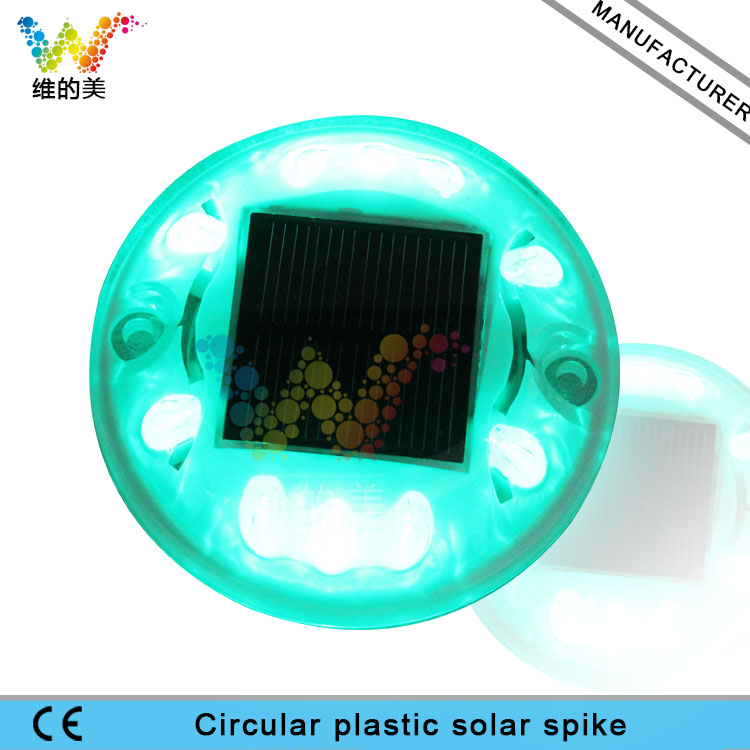 New arrival CE RoHS approved round road stud solar powered green LED road reflector