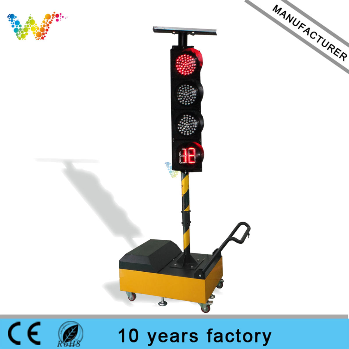 Trolley Remote Control 200mm LED Solar Portable Traffic Light