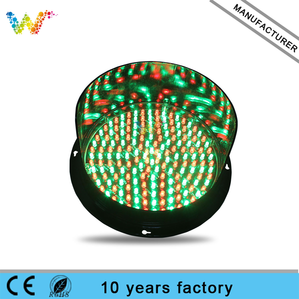 200mm Clear Lens red green dual color LED Traffic Light Module
