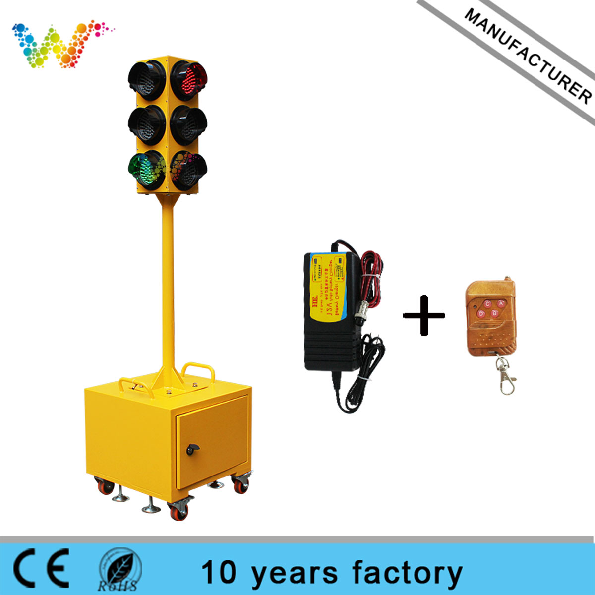 red amber green 125mm mobile traffic signal light