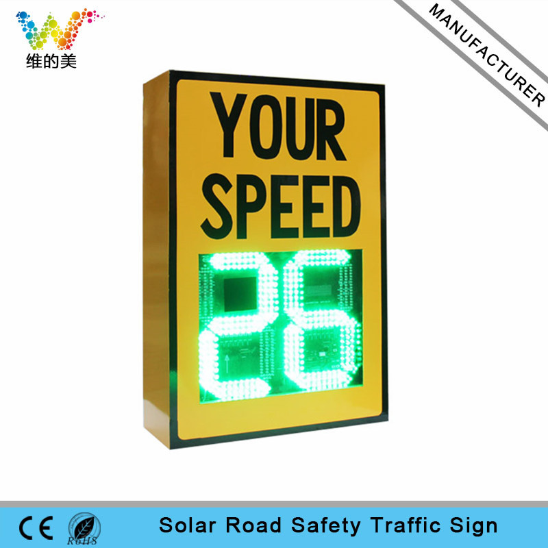 High quality solar power radar speed limit sign board