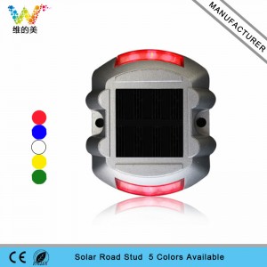 CE RoHS approved red LED flashing light aluminum solar road stud