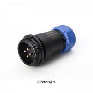 SP29 series plug SP2911/P 2/3/4/ PIN IP68 plastic pipe connectors 2/3/4 pin in-line cable connector