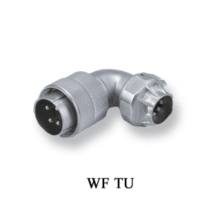 Plug with angled back shell and metal clamping-nut:WF TU IP66