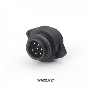 WA22J7Z1 6+PE male panel connector,solder termination