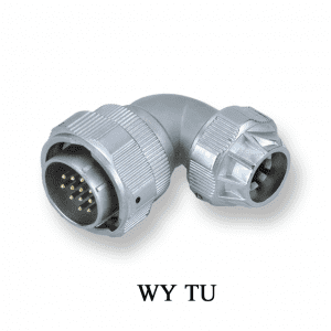 Plug with angled back shell and metal clamping-nut:WY TU IP66
