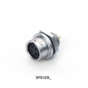 Weipu SF812/S Anodized aluminium female circular connector rear-nut mount receptacle