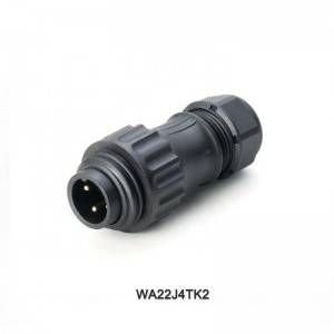 WA22J4TK2 3+PE female cable connector with angled back shell,screw termination