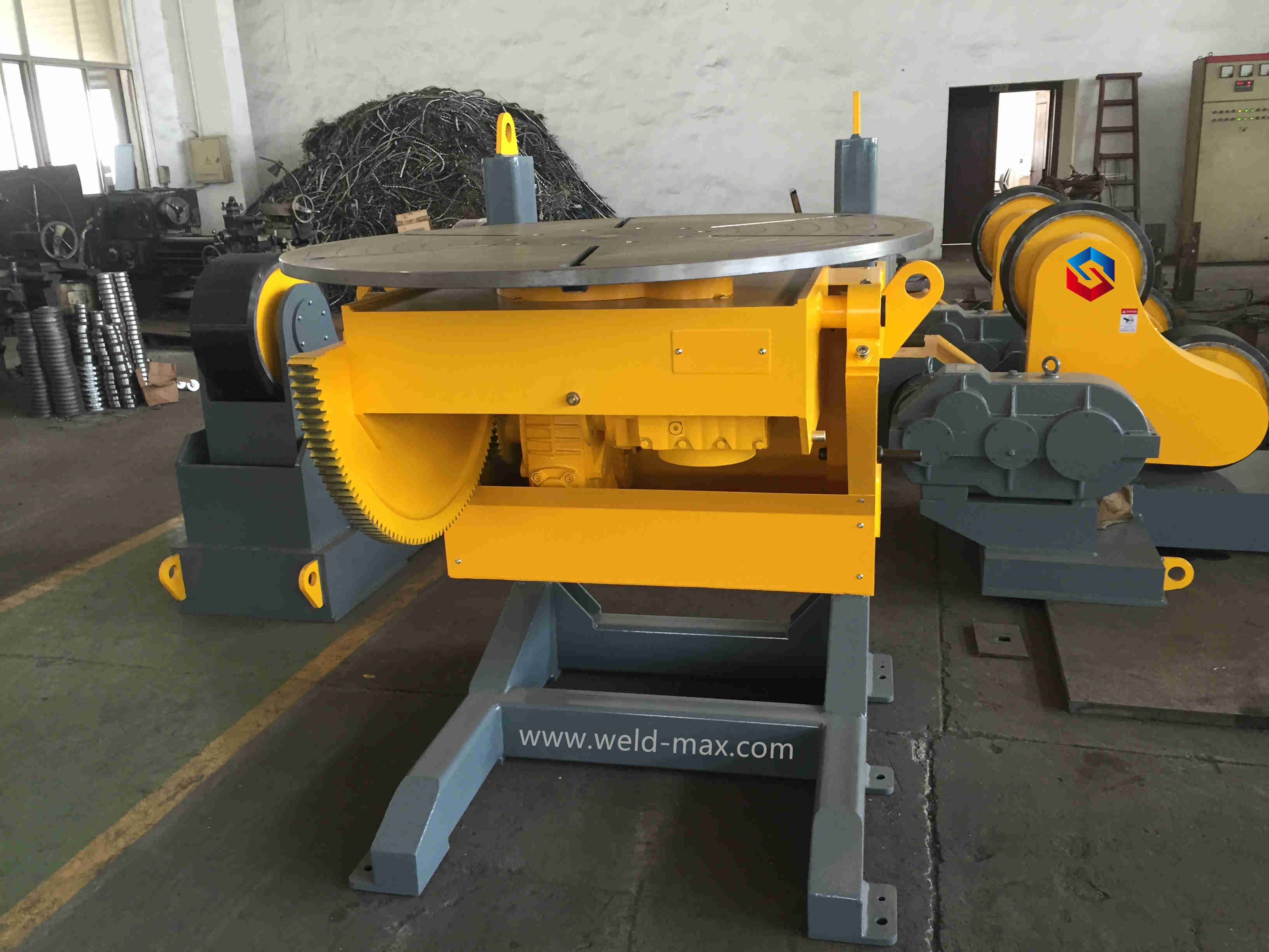 China Factory for 1×1 Welding Machine Manipulator - 30T Yellow Elevating Welding Positoner With Vertaical Turning Table And 5 JAWS Chuck – Sanlian