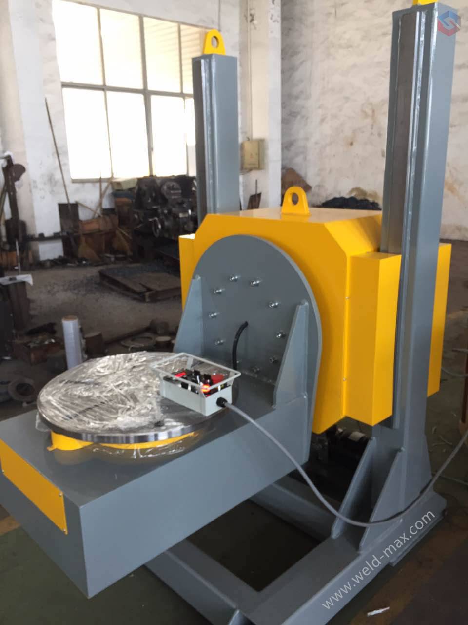factory customized 50ton Pinch Pipe Welding Rotators - 5T Yellow  Fixed L-Type Elevating Welding Positioner With Φ1000mm Table – Sanlian