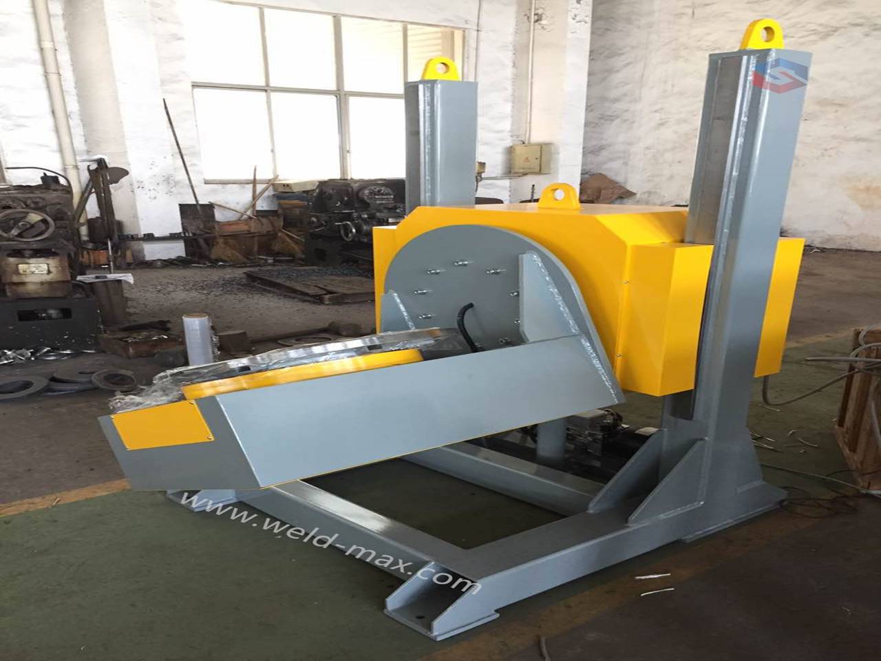 China OEM 2ton Auto Welding Positioner - 5T Yellow  Fixed L-Type Elevating Welding Positioner With Φ1000mm Table – Sanlian